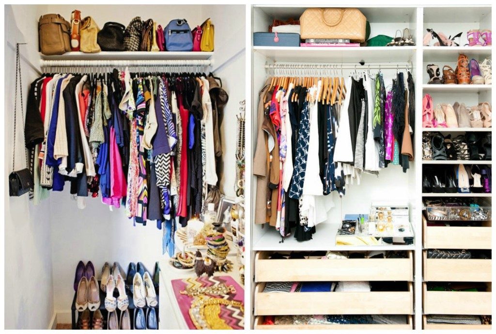 How to arrange things in a closet.