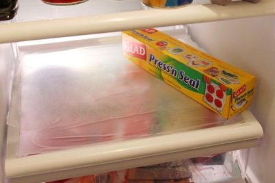 cling film in the refrigerator