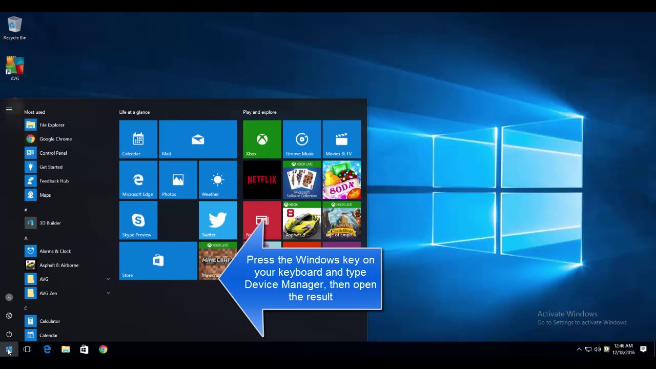 innstillinger i Windows 10