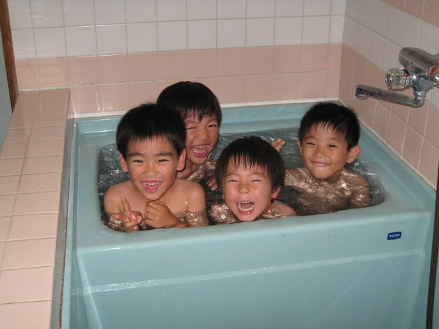 in the bath