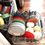 Dishes in the dishwasher.