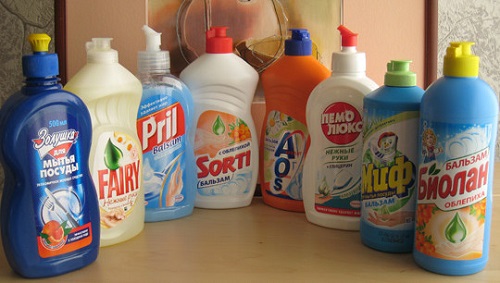 Store-bought cleaning products.