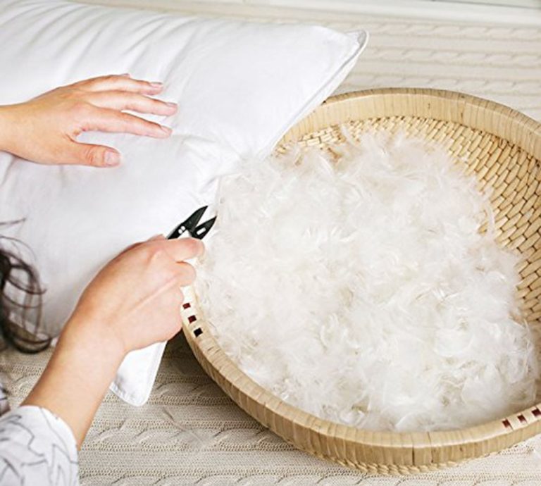 Remove the fluff from the pillow.