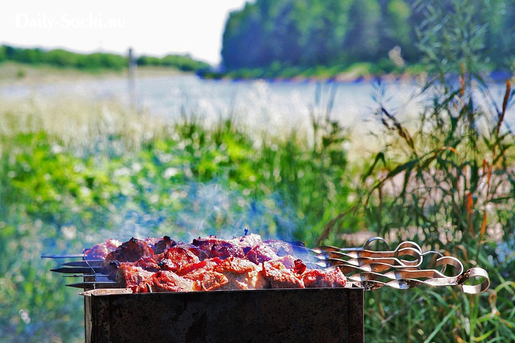 Grill i naturen.