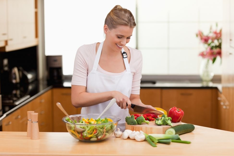 housewife with a knife