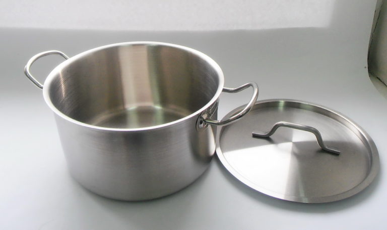 Stainless steel pan.