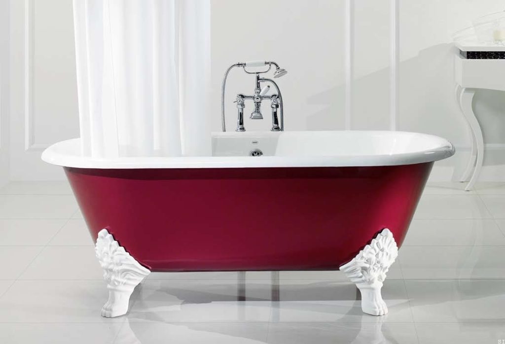 Cast iron bath.