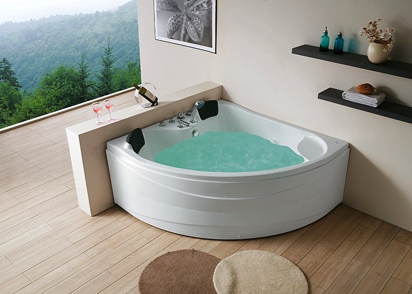 Sulok na acrylic bathtub.