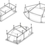 Scheme of installing a bathtub on a frame.