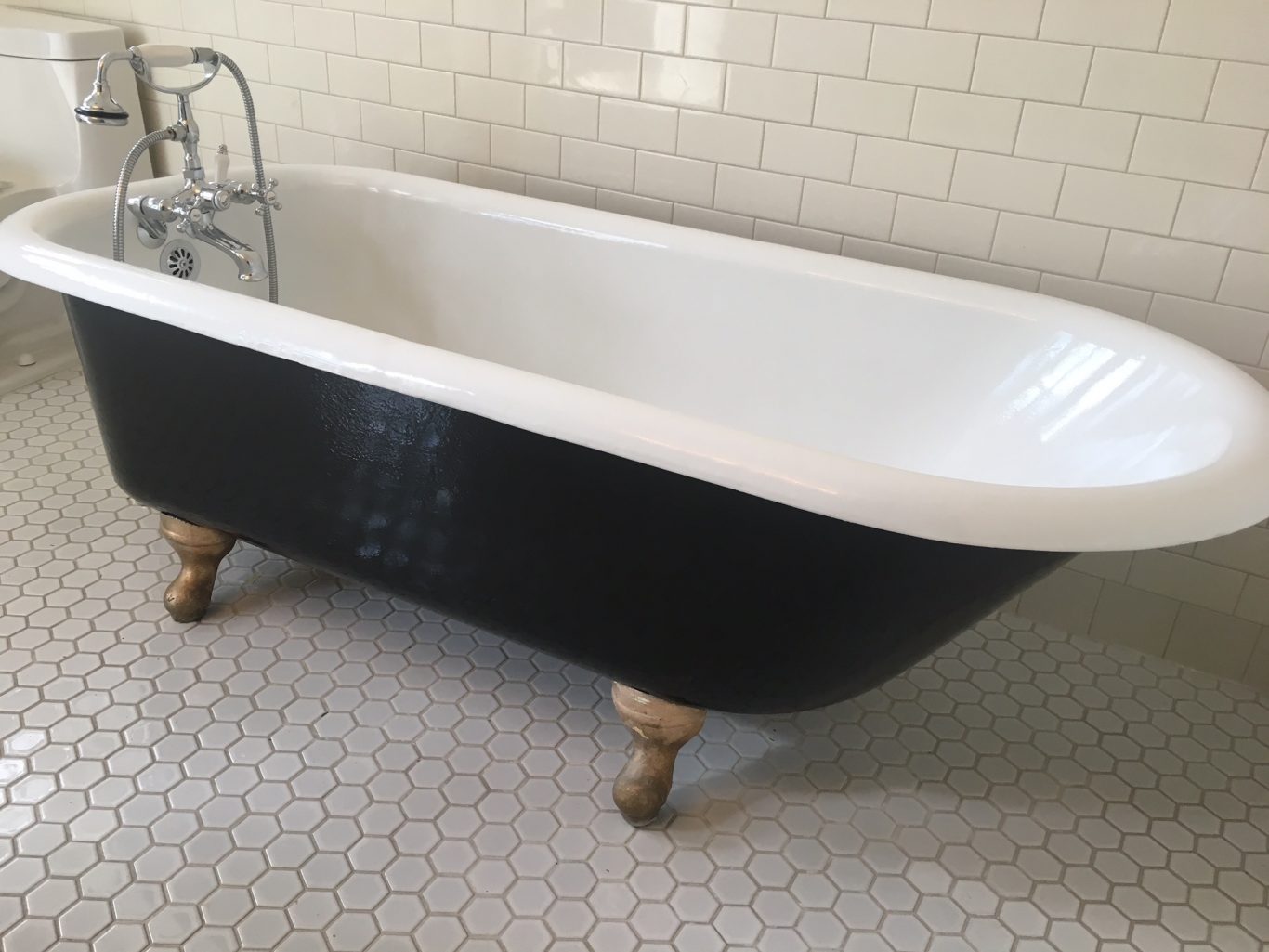 Cast iron bath.