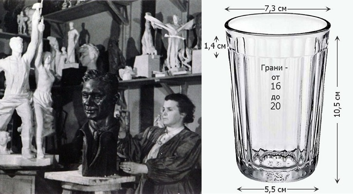 Vera Mukhina and her glass