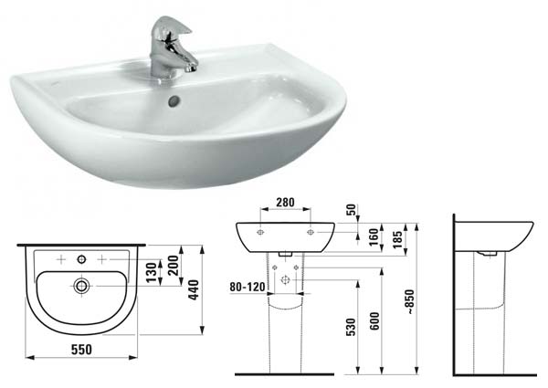 Dimensions du lavabo de salle de bain