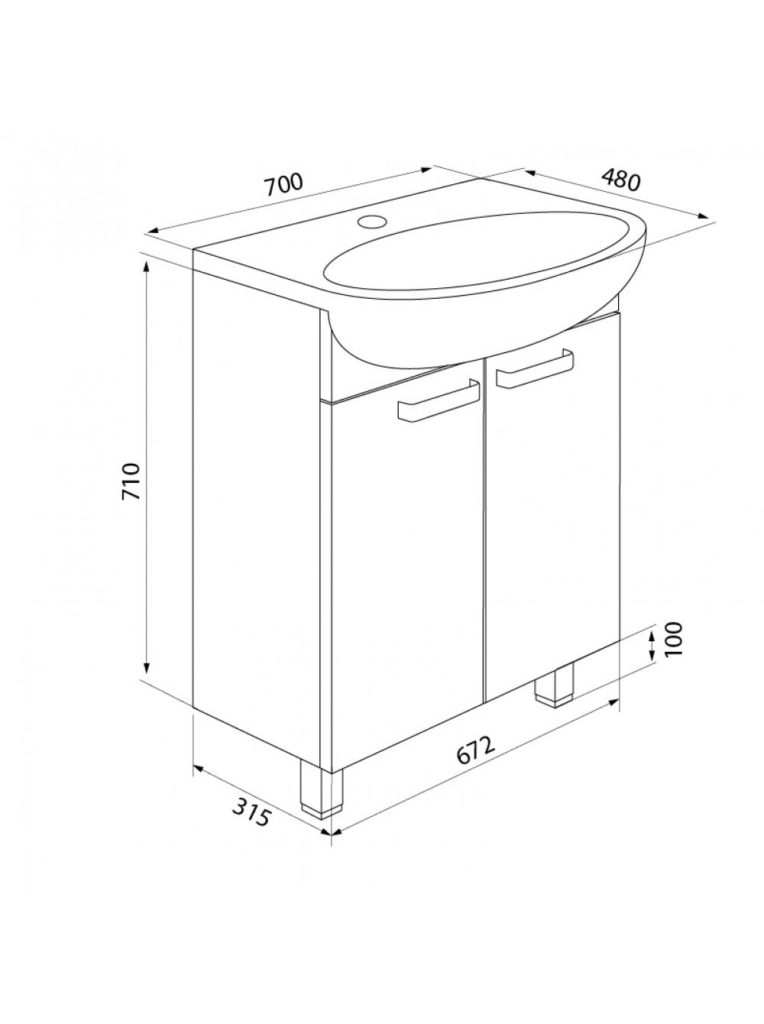 Un esempio di disegno per un lavandino.