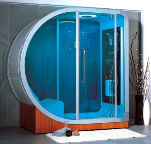 Shower cabin made of plastic.