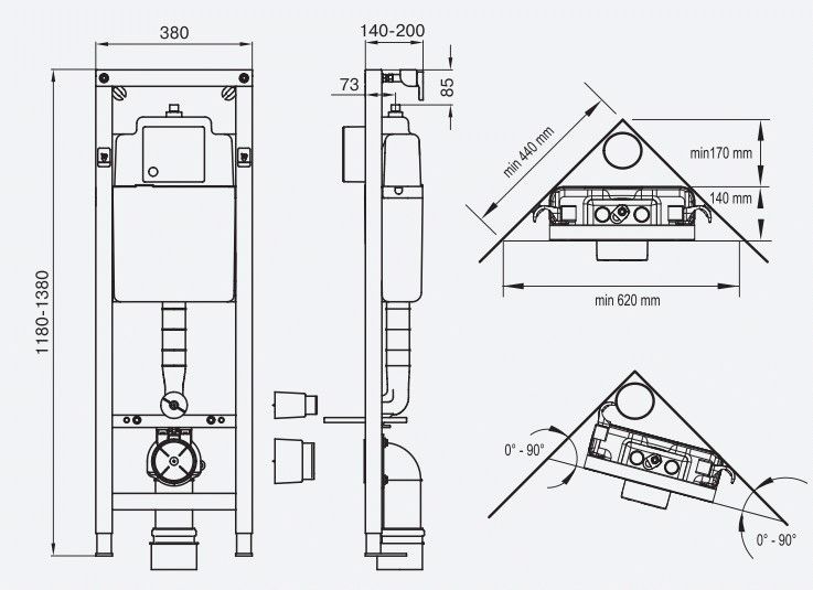 Montažni diagram namestitve.