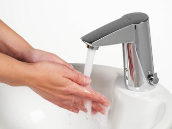 Touchless faucet.