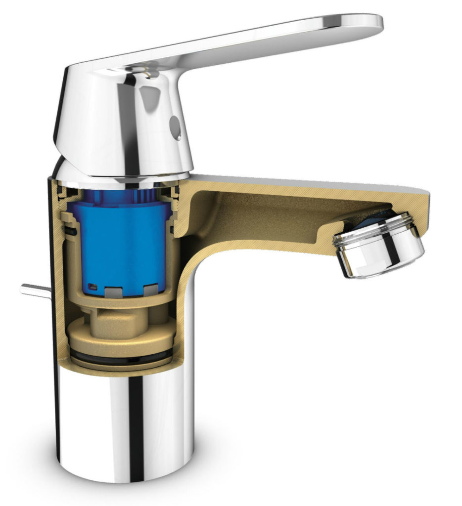 Single lever basin mixer.