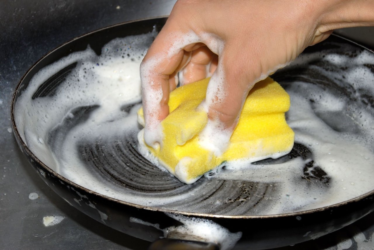 washing the pan