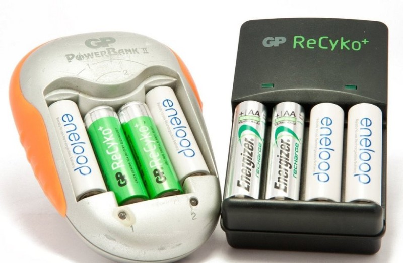 Batteries in the charger.