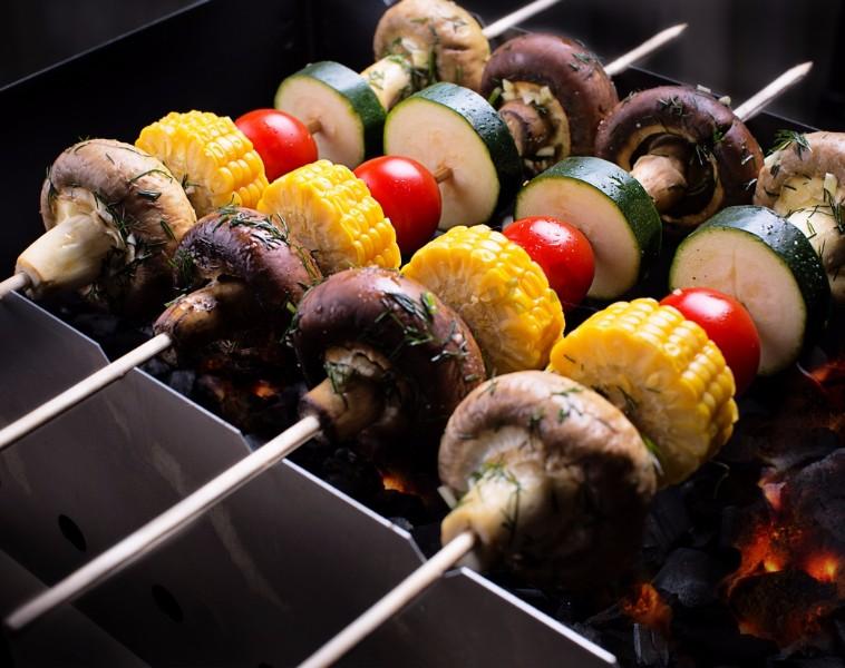 Vegetables on the grill.