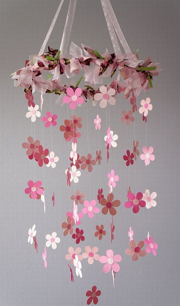 Chandelier made of flowers.