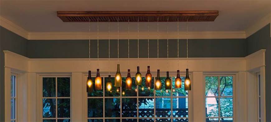 Option for a chandelier made from bottles.