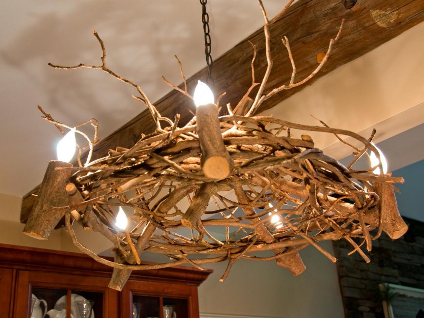 Wooden chandelier.