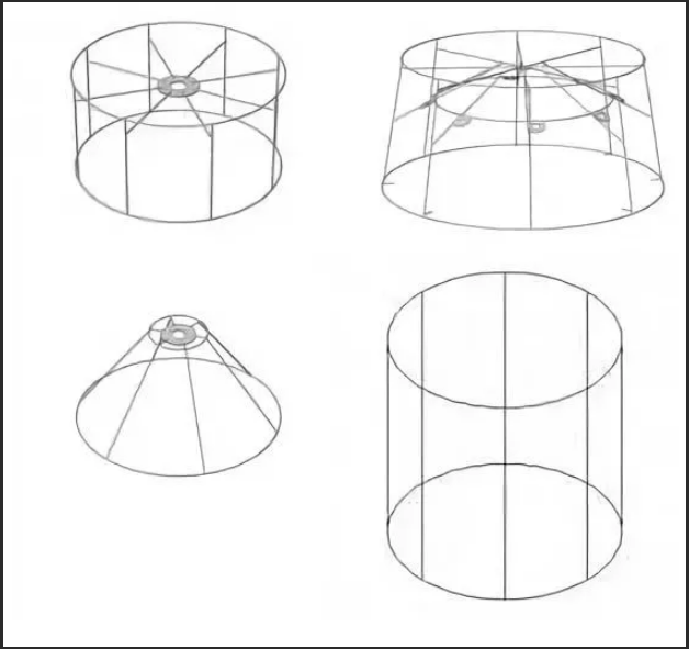 kant-en-klare oude frames van een staande lamp, kroonluchterlamp