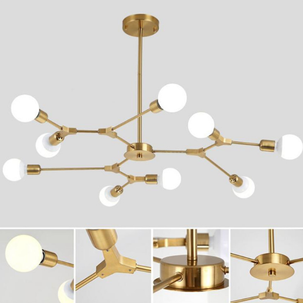 candelabru stil loft tuburi de alama