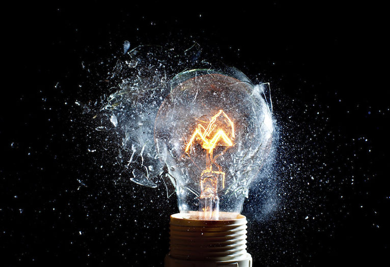 Exploded light bulb.