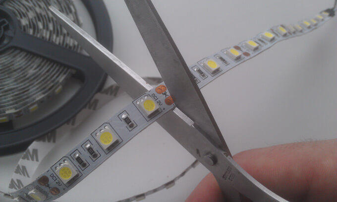 Cutting LED strip.