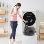 Washing machine with two compartments