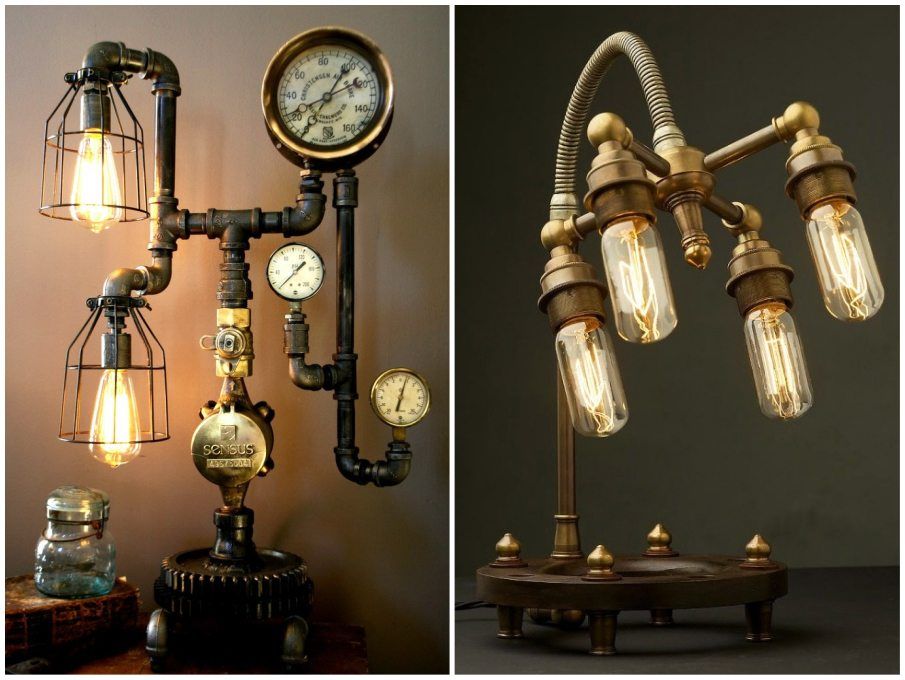 steampunk floor lamp