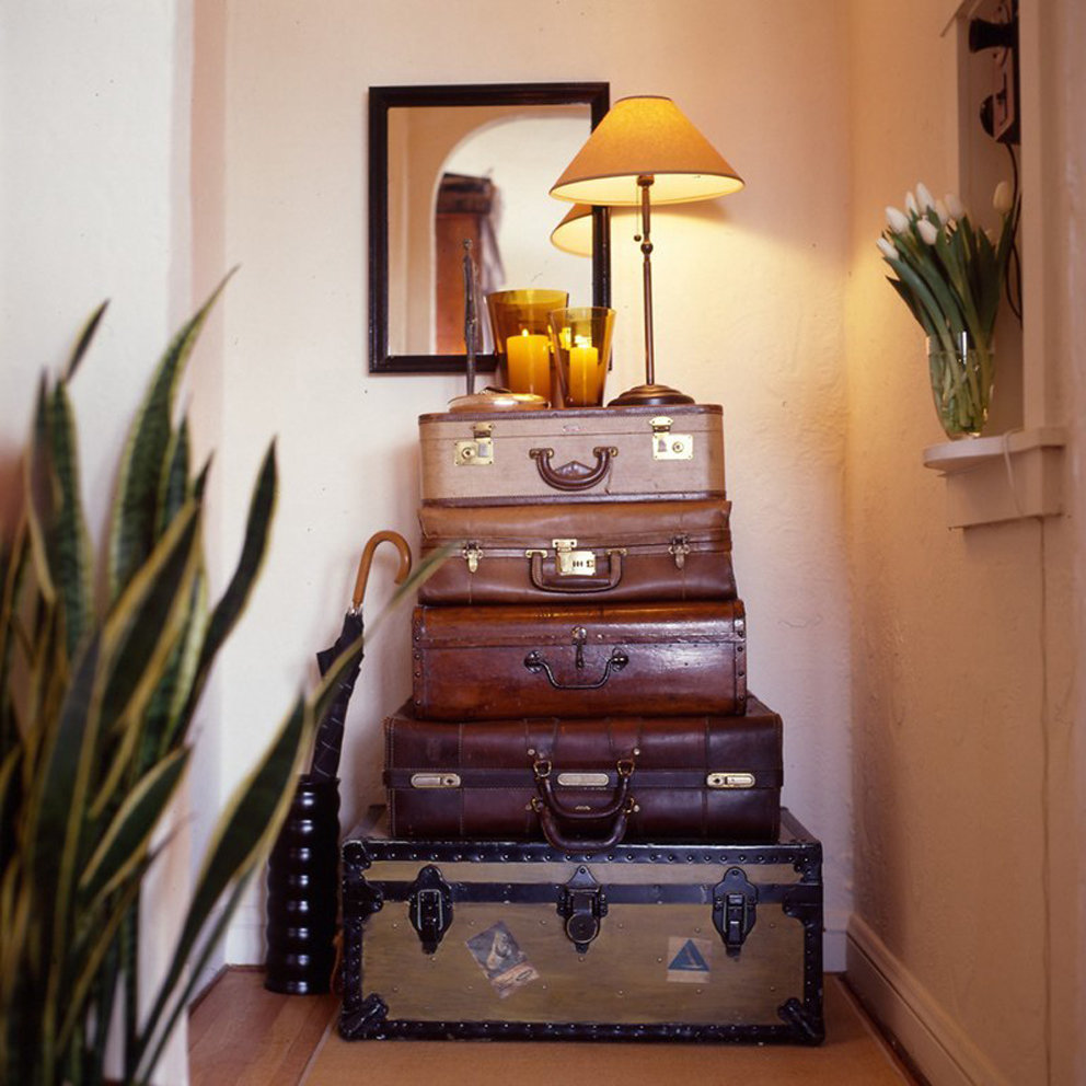 chest of drawers made from old suitcases