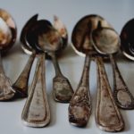 Blackened cupronickel spoons