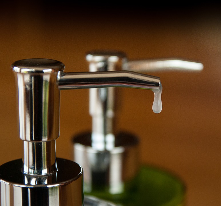 Liquid soap in dispenser