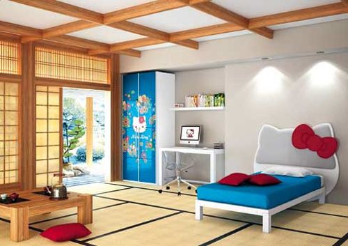 Chambre d'enfant de style asiatique