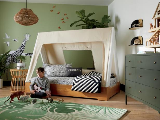 habitació infantil a l'estil safari