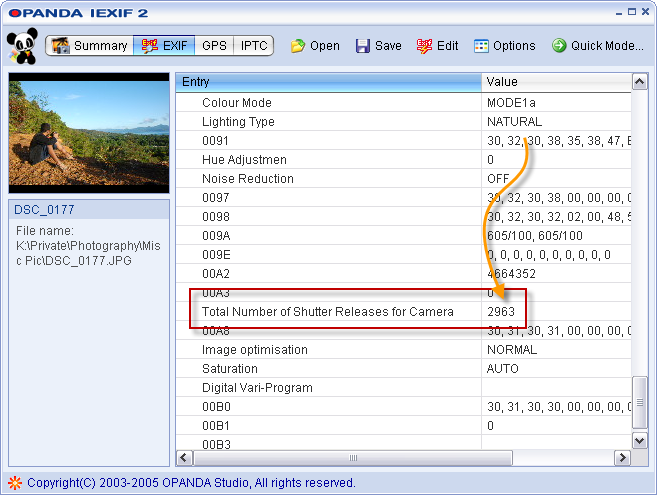 Στοιχεία από το EXIF