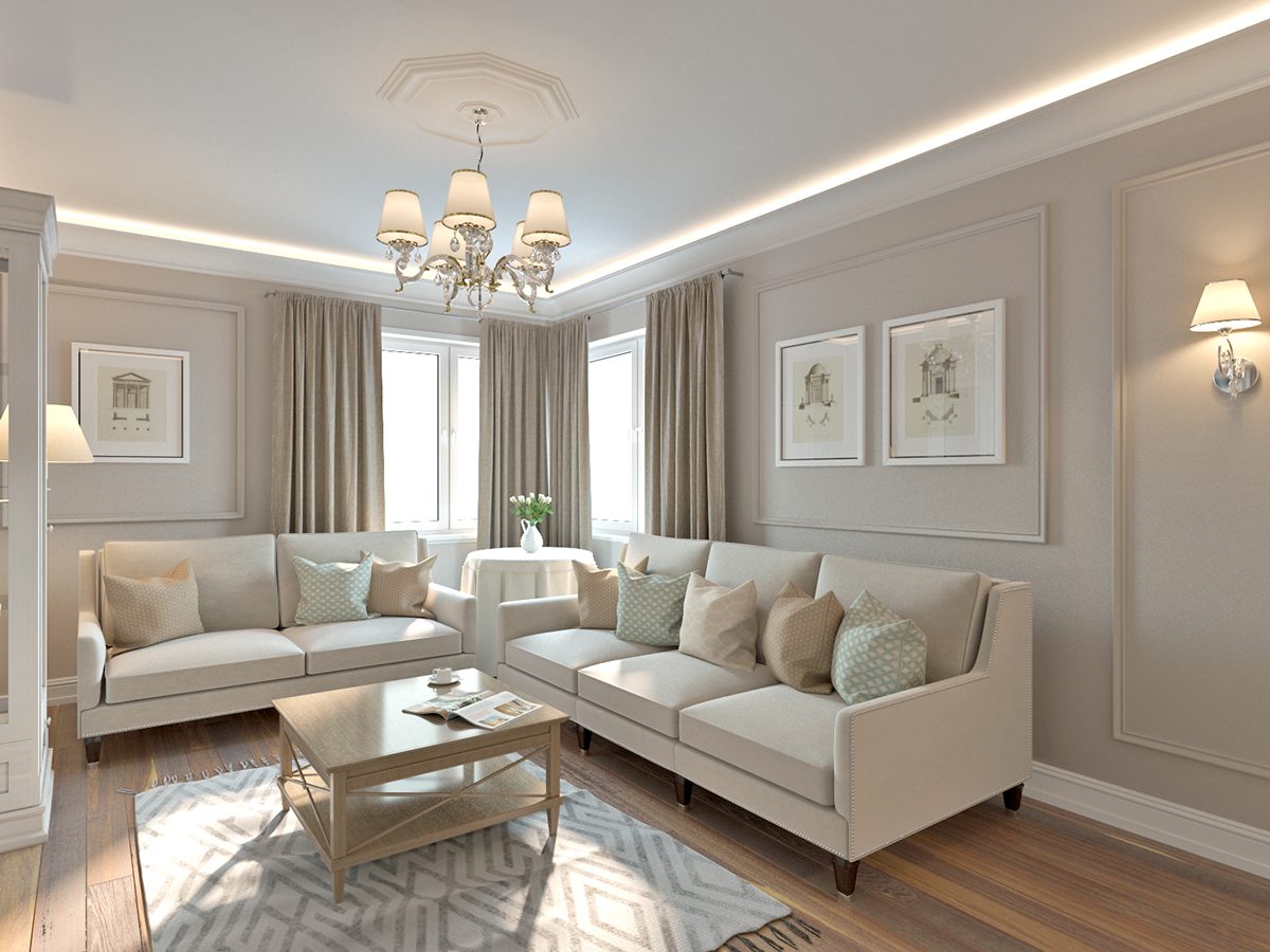 living room in modern classic style