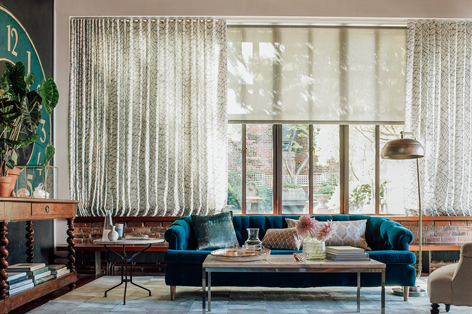 curtains for a room in eclectic style