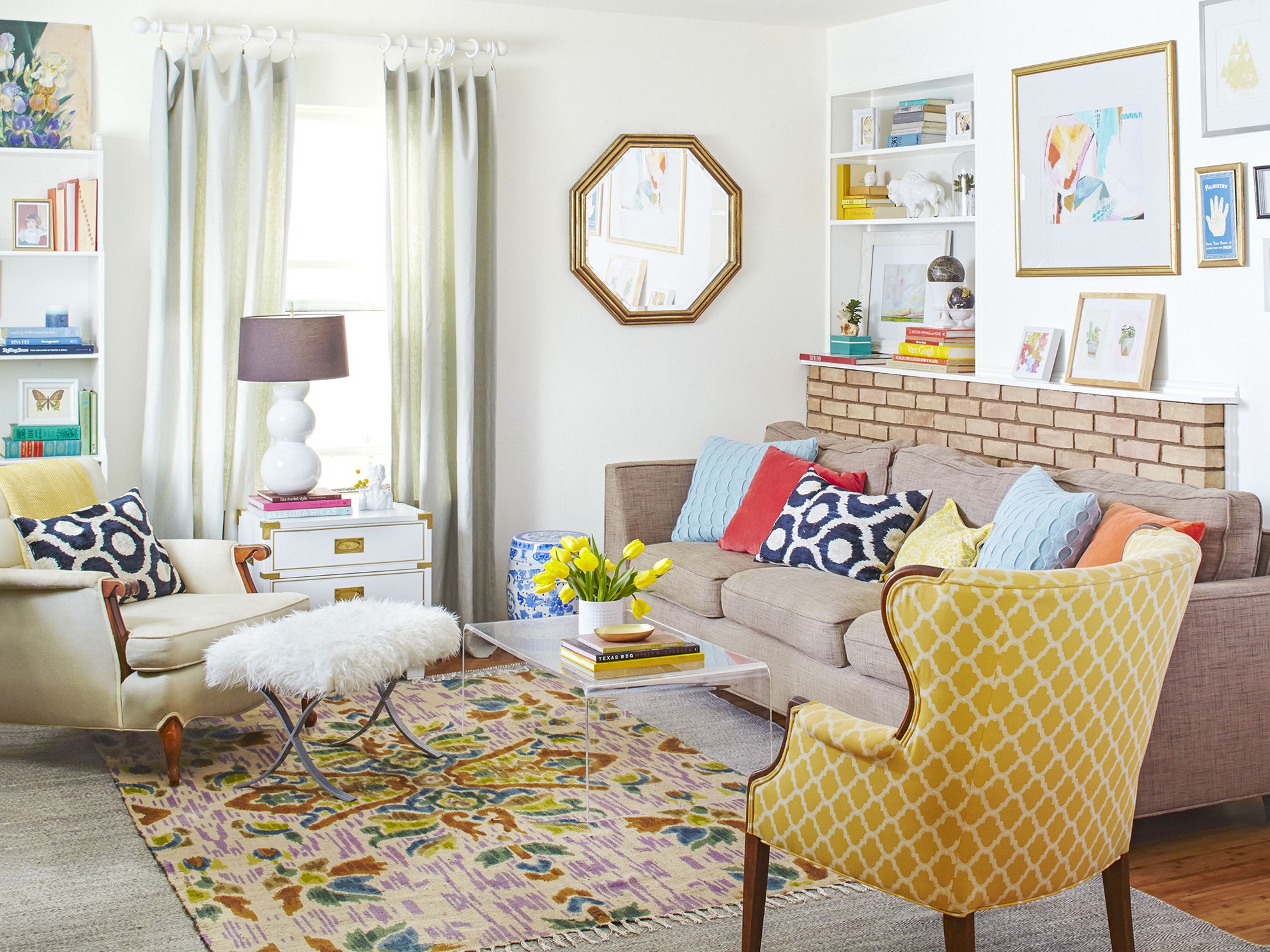 cortinas para um quarto em estilo eclético