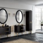 Bathroom design in art deco style with photo