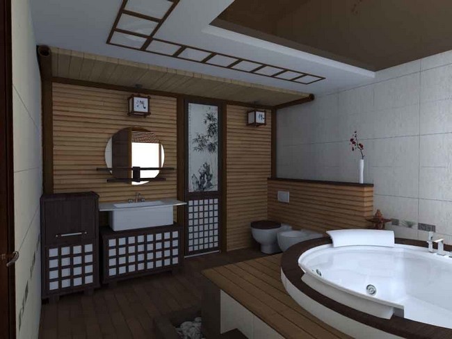 Baño de estilo japonés.