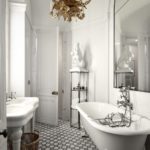 Baderomsdesign i art deco-stil med foto