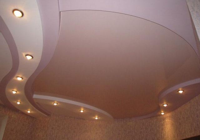 two-level plasterboard ceiling