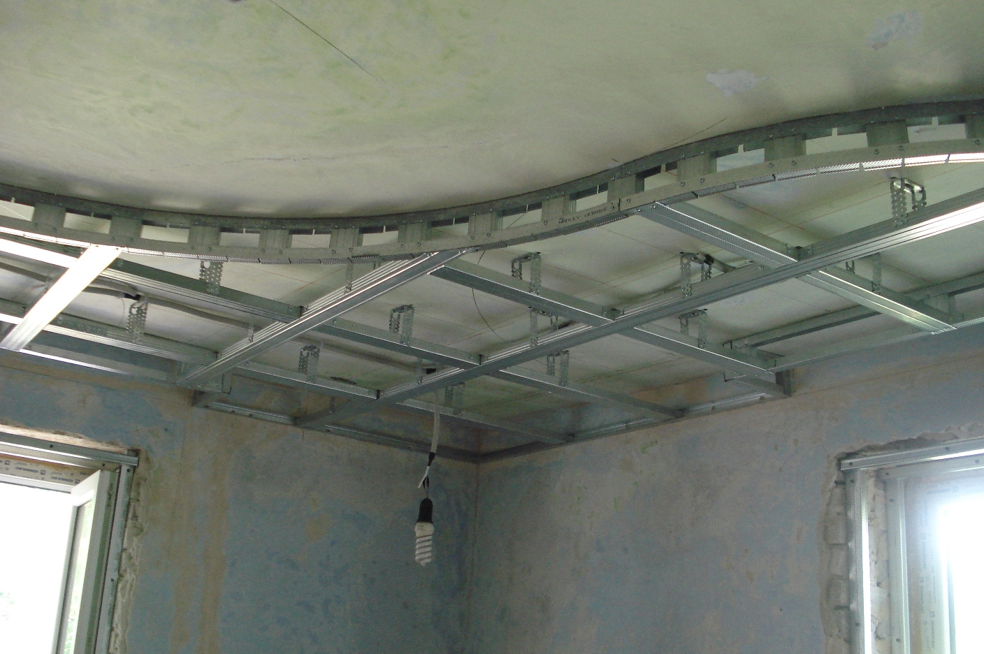 two-level plasterboard ceiling