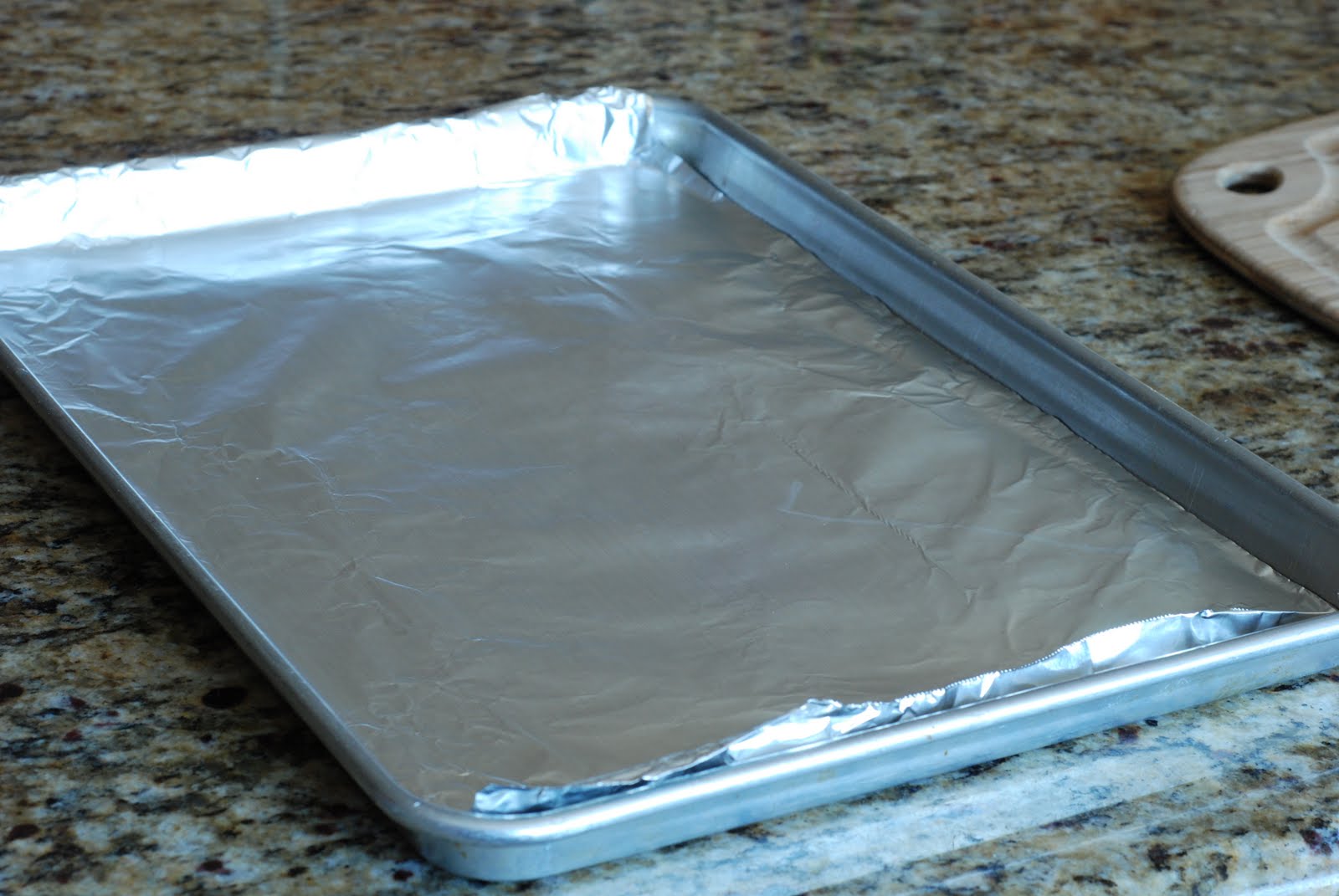 Foil in a baking tray