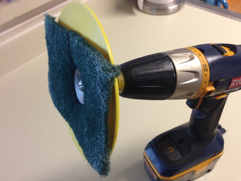 cleaning surfaces with a screwdriver