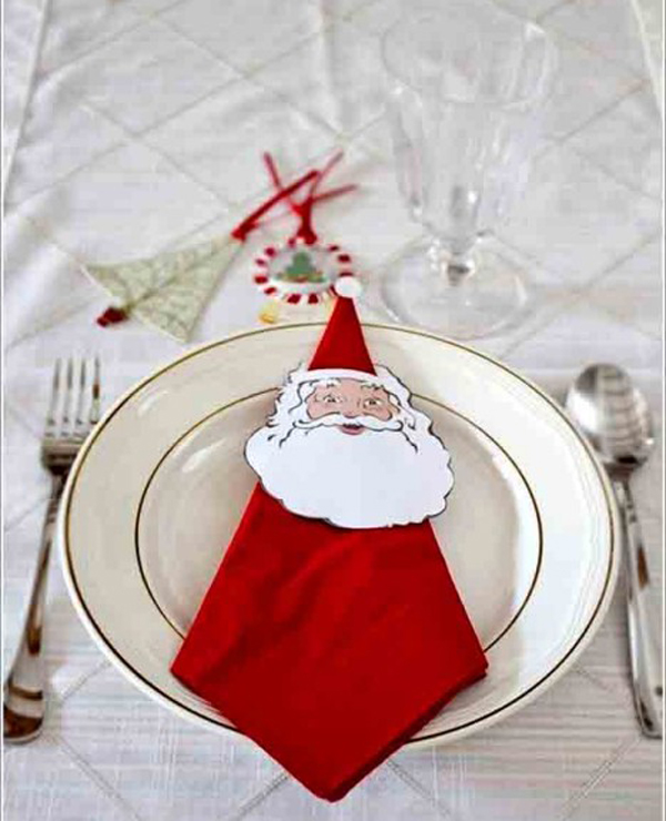 Santa Claus mula sa isang napkin